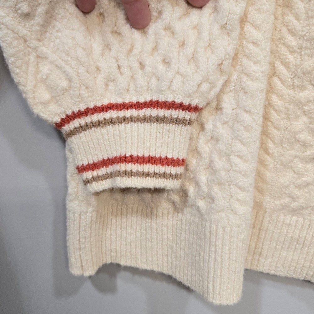 Madewell‎ Pickard Mockneck Sweater XL Retro 70s Chunky Cable 3D Bobble Knit Cozy - Picture 5 of 9